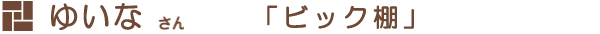 ゆいなさん「ビック棚」